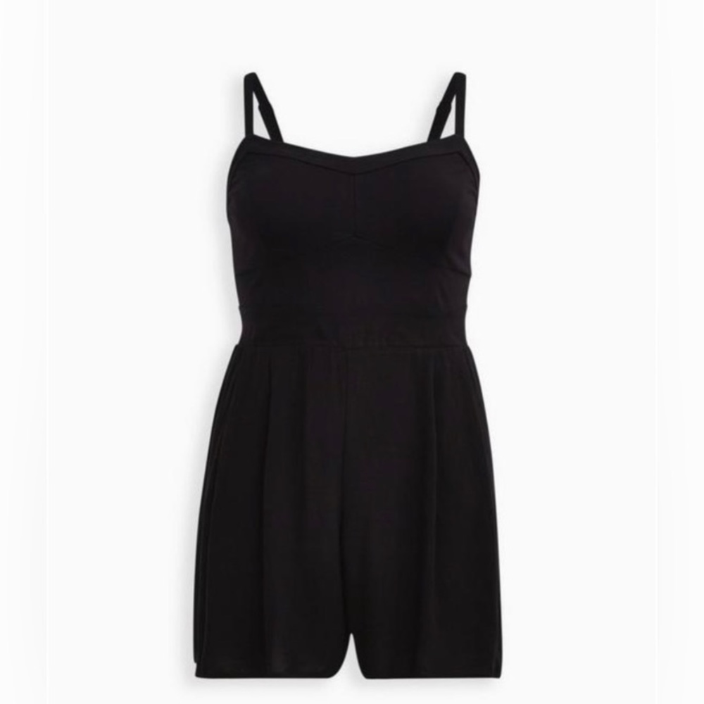 Black Ponte Bustier Romper torrid